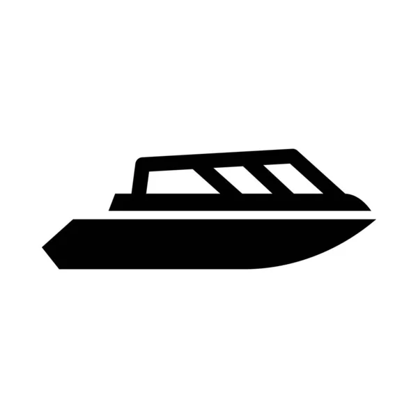 Яхта Векторный Глиф Икона Личного Коммерческого Использования — стоковый вектор
