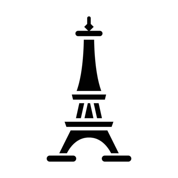 Eiffelův Vektor Glyph Ikona Pro Osobní Komerční Použití — Stockový vektor