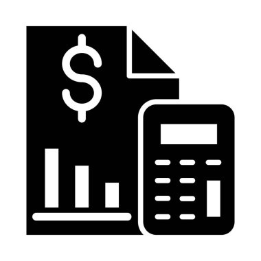 Kişisel ve Ticari Kullanım İçin Muhasebe Vektörü Glyph Simgesi