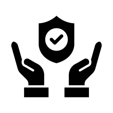 Kişisel ve Ticari Kullanım İçin Güvenlik Vektörü Glyph Simgesi