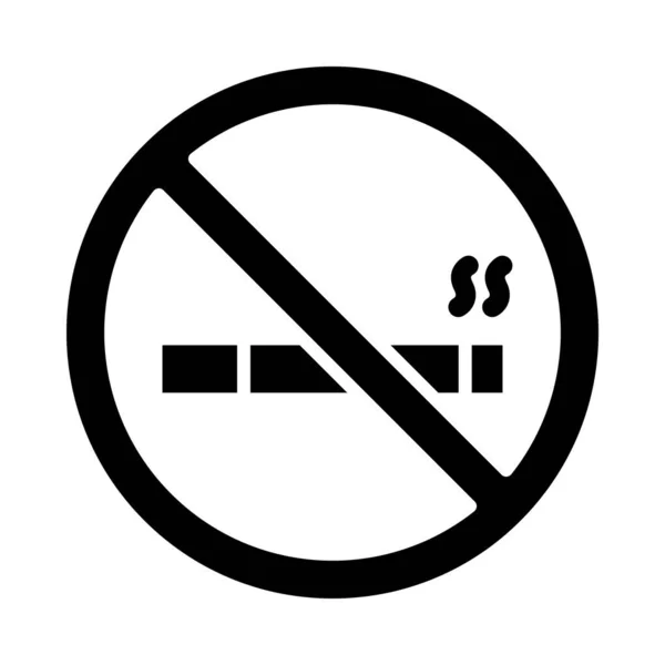 Zákaz Kouření Vektor Glyph Ikona Pro Osobní Komerční Použití — Stockový vektor