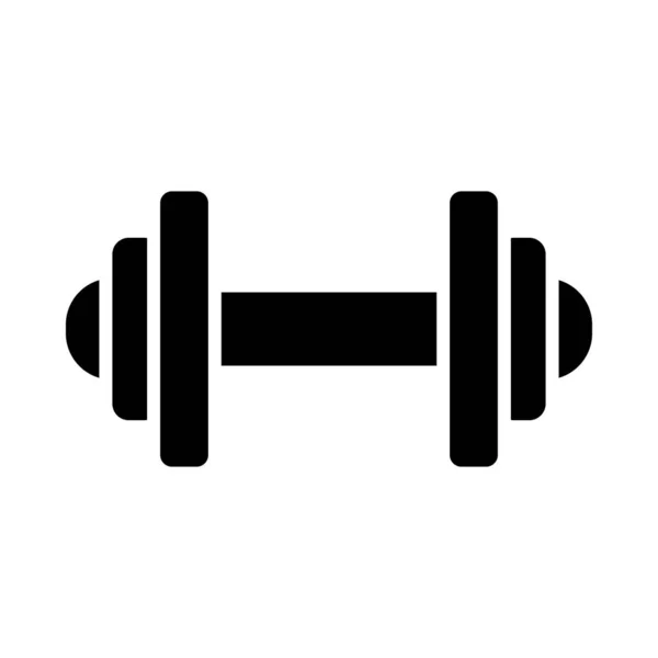 Dumbbell Vector Glyph Icon Personal Commercial Use — Stock Vector