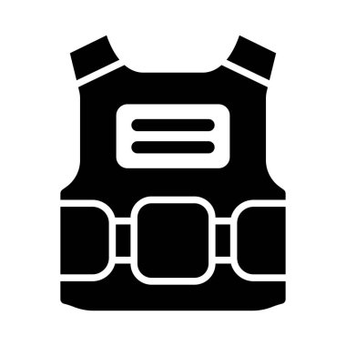 Kişisel ve ticari kullanım için kurşun geçirmez yelek vektörü simgesi simgesi