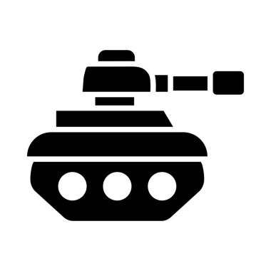 Kişisel ve ticari kullanım için Tank Vektörü Glyph Simgesi