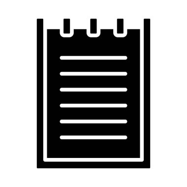 Kişisel ve Ticari Kullanım İçin Not Defteri Vektörü Glyph Simgesi