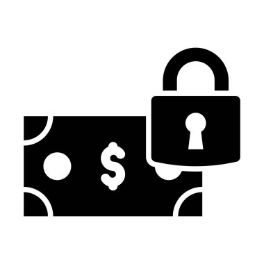 Kişisel ve Ticari Kullanım İçin Güvenli Ödeme Vektörü Glyph Simgesi