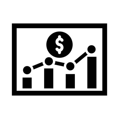 Kişisel ve Ticari Kullanım için Borsa Vektörü Glyph Simgesi