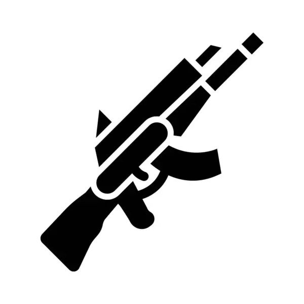 Assault Rifle Vector Glyph Icon Personal Commercial Use — Stock Vector