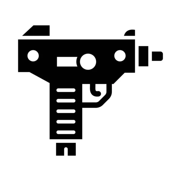Uzi Vector Glyph Icon Personal Commercial Use — Stock Vector