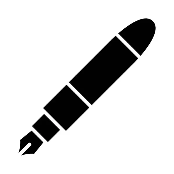 Fountain Pen Vector Glyph Ikona Pro Osobní Komerční Použití — Stockový vektor
