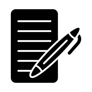 Kişisel ve ticari kullanım için Kalem ve Kağıt Vektörü Kabartma Simgesi