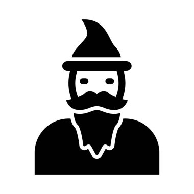 Kişisel ve ticari kullanım için Sihirbaz Vektörü Glyph Simgesi