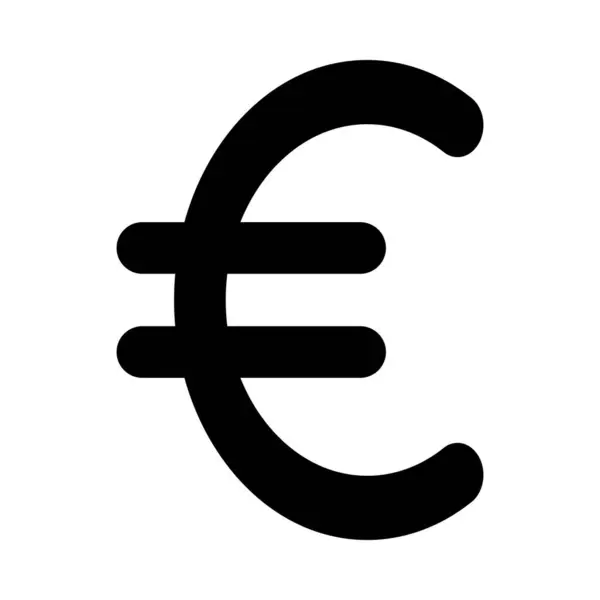 Euro Znak Wektor Ikona Glif Użytku Osobistego Komercyjnego — Wektor stockowy