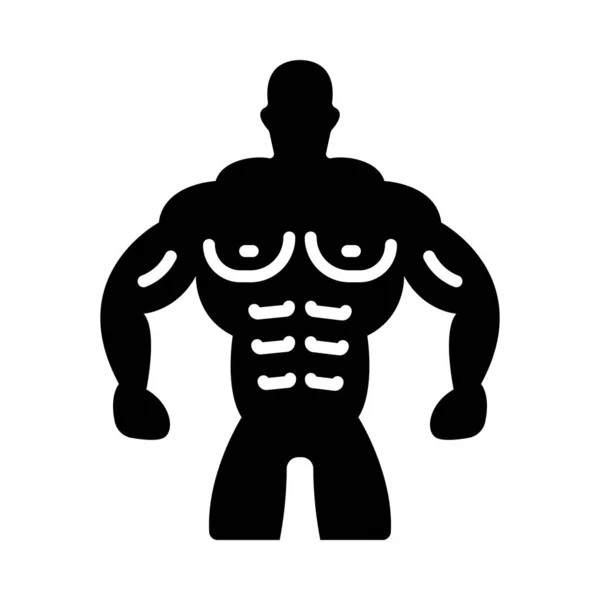 Muscle Man Vector Glyph Icon Personal Commercial Use — Stock Vector