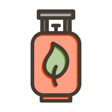 Kişisel ve Ticari Kullanım İçin Renk Simgesi Doldurulmuş Eko Gaz Vektörü Kalın Çizgisi