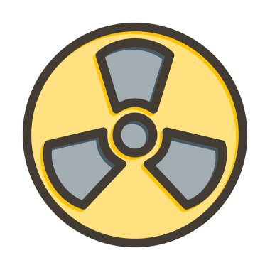 Kişisel ve Ticari Kullanım İçin Renk Simgesi Doldurulmuş Radyoaktivite Vektörü Kalın Çizgisi