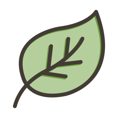 Yaprak Vektörü Kalın Çizgisi Kişisel ve Ticari Kullanım için Renk Simgesi Dolduruldu