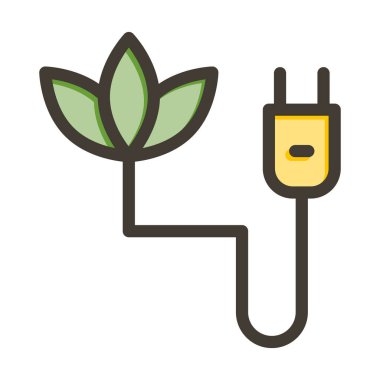 Kişisel ve Ticari Kullanım İçin Renk Simgesi Doldurulmuş Eko Eklenti Vektörü Kalın Çizgisi