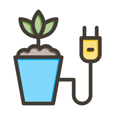 Biyolojik Enerji Vektörü Kalın Çizgisi Renk Simgesi Kişisel ve Ticari Kullanım İçin