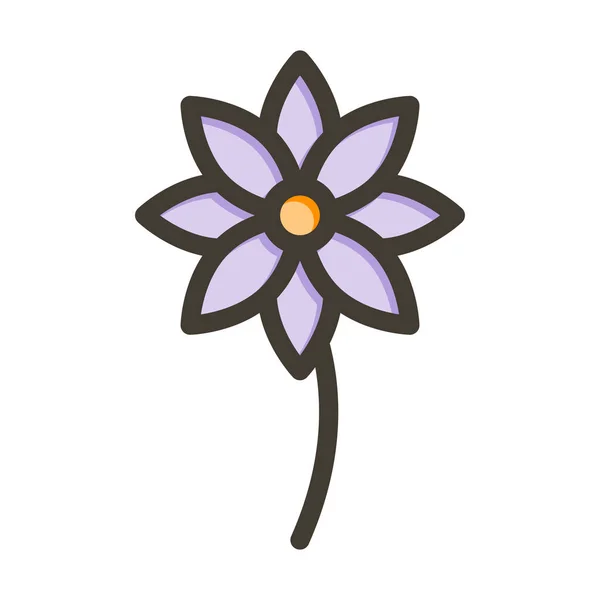Flower Vector Thick Line Colors Icon Für Den Persönlichen Und — Stockvektor