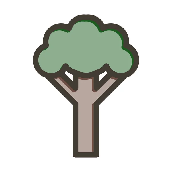 Дерево Вектор Толстая Линия Заполненные Цвета Значок Личного Коммерческого Использования — стоковый вектор