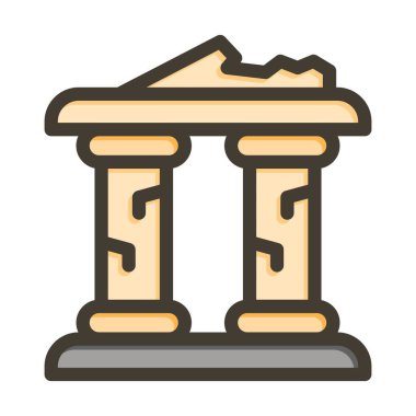 Mahvolmuş Vektör Kalın Çizgisi Kişisel ve Ticari Kullanım İçin Renk Simgesi Dolduruldu