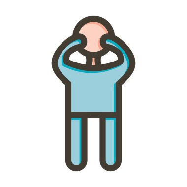 Ağlayan Vektör Kalın Çizgisi Kişisel ve Ticari Kullanım için Renk Simgesi Dolduruldu