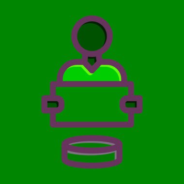 Kişisel ve ticari kullanım için Renk Simgesi Doldurulmuş Evsiz Vektör Kalın Çizgisi