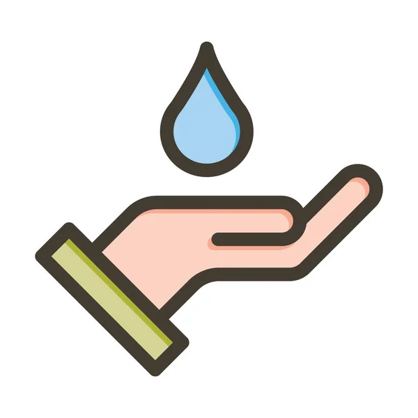 Wasserknappheit Vector Thick Line Colors Icon Für Den Persönlichen Und — Stockvektor