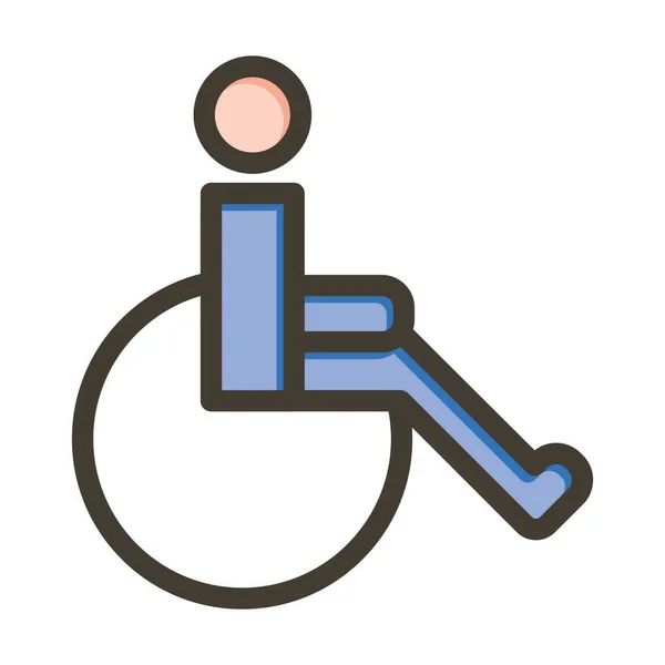 个人及商业用途的残疾矢量填充色线图标 — 图库矢量图片
