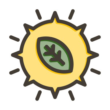 Fotosentez Vektör Kalın Çizgisi Kişisel ve Ticari Kullanım için Renk Simgesi Dolduruldu