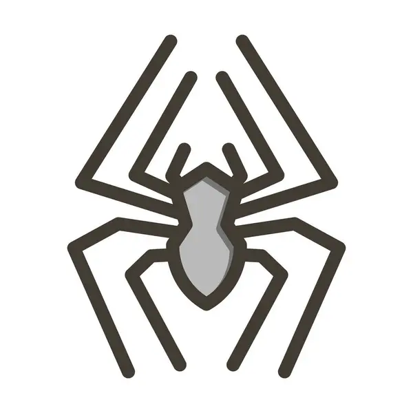 Spider Vektor Tjock Linje Fyllda Färger Ikonen För Personligt Och — Stock vektor