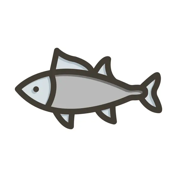 Fish Vector Παχιά Γραμμή Γεμάτη Χρώματα Εικονίδιο Για Προσωπική Και — Διανυσματικό Αρχείο