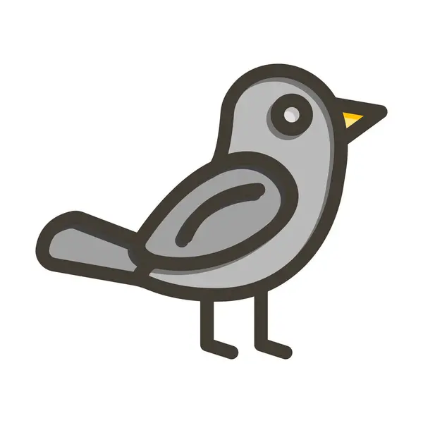Ptačí Vektor Tlustá Čára Plné Barvy Ikona Pro Osobní Komerční — Stockový vektor