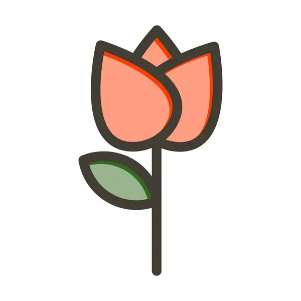 Квіти Векторна Товста Лінія Заповнені Кольори Піктограма Особистого Комерційного Використання — стоковий вектор