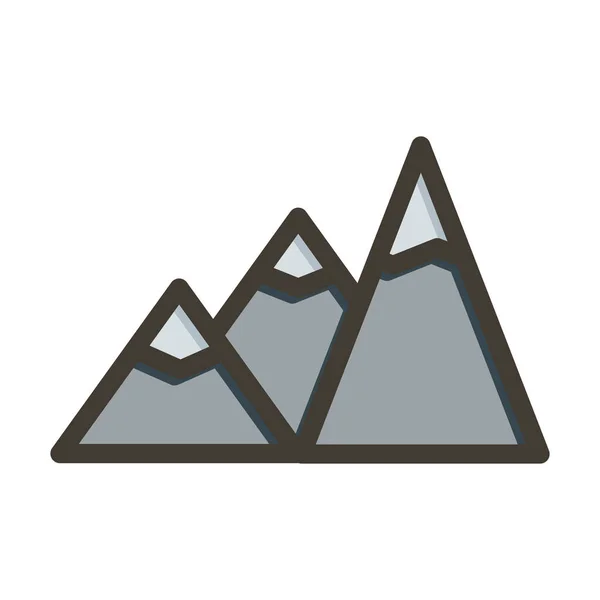 Mountain Vector Thick Line Colors Icon Für Den Persönlichen Und — Stockvektor