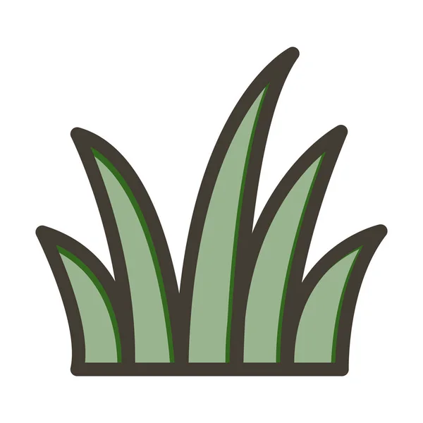 個人的および商業使用のための草のベクターの厚いラインによって満たされる色のアイコン — ストックベクタ