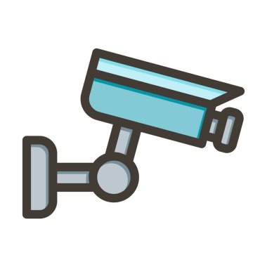 Güvenlik Kamerası Kalın Çizgisi Kişisel ve Ticari Kullanım İçin Renk Simgesi Dolduruldu