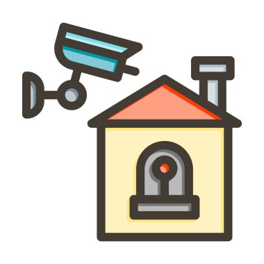 Kişisel ve ticari kullanım için Renk Simgesi Doldurulmuş Akıllı Alarm Vektörü Kalın Çizgisi