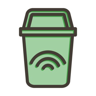 Kişisel ve ticari kullanım için Renk Simgesi Doldurulmuş Akıllı Çöp Vektörü Kalın Çizgisi