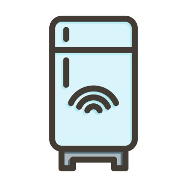 Kişisel ve ticari kullanım için Renk Simgesi Doldurulmuş Buzdolabı Vektörü Kalın Çizgisi