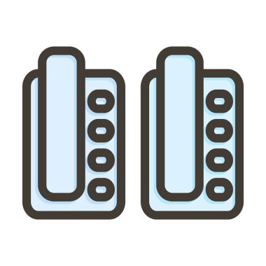 Kişisel ve ticari kullanım için Renk Simgesi Doldurulmuş Dahili İletişim Vektörü Kalın Çizgisi