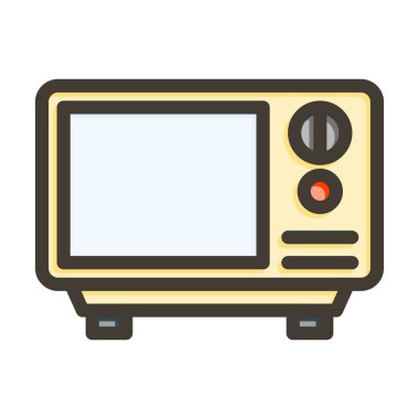 Kişisel ve ticari kullanım için Renk Simgesi Doldurulmuş Mikrodalga Vektör Kalın Çizgisi