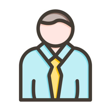 Ticari Kullanıcı Vektör Kalın Çizgisi Kişisel ve Ticari Kullanım için Renk Simgesi Dolduruldu