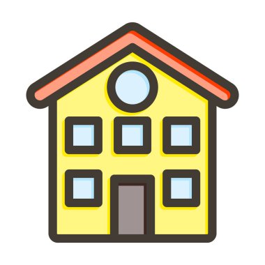 Kişisel ve Ticari Kullanım İçin Renk Simgesi Doldurulmuş Yerleşik Kullanıcı Vektör Kalın Çizgisi