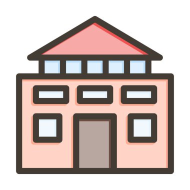 Adliye Vektörü Kalın Çizgisi Kişisel ve Ticari Kullanım için Renk Simgesi Dolduruldu