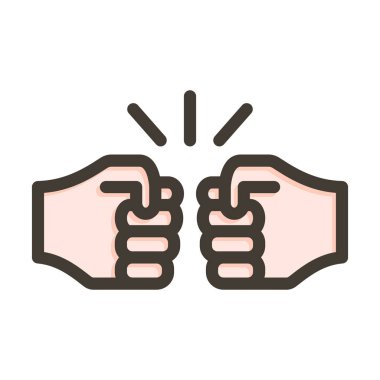 Kişisel ve Ticari Kullanım İçin Renk Simgesi Doldurulmuş Çakışma Vektörü Kalın Çizgisi