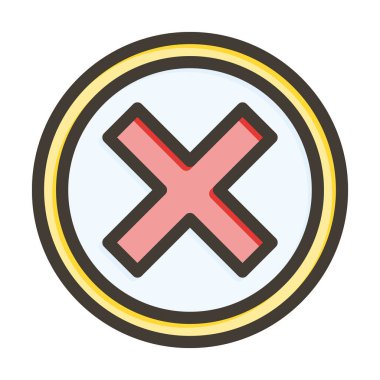 Kişisel ve ticari kullanım için Renk Simgesi Doldurulmuş Vektör Kalın Satırını Reddet