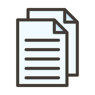 Kişisel ve Ticari Kullanım İçin Renk Simgesi Doldurulmuş Dosya Vektörü Kalın Çizgisi