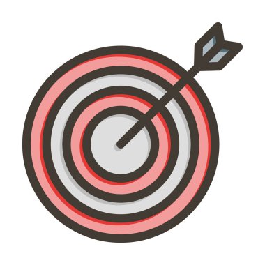 Hedef Vektör Kalın Çizgisi Kişisel ve Ticari Kullanım için Renk Simgesi Dolduruldu